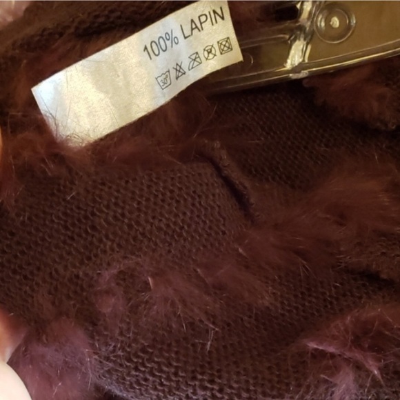 NWT vintage 100% LAPIN/Rabbit fur poncho camel S/M - Picture 4 of 5